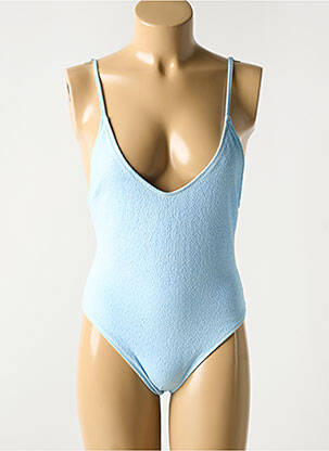 Maillot de bain 1 pièce stretch bleu LUNA femme