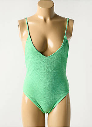 Maillot de bain 1 pièce stretch vert LUNA femme