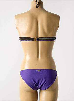 Maillot de bain 2 pièces stretch haut bandeau violet LUNA femme