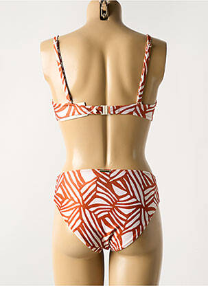 Maillot de bain 2 pièces stretch haut soutien-gorge moulé marron WATERCULT femme