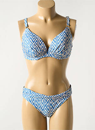 Maillot de bain 2 pièces stretch haut soutien-gorge moulé bleu WATERCULT femme