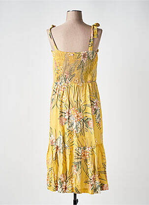 Robe mi-longue fines bretelles jaune BANANA MOON femme