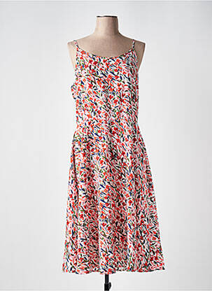 Robe mi-longue imprimé fleurs fines bretelles orange MOLLY BRACKEN femme
