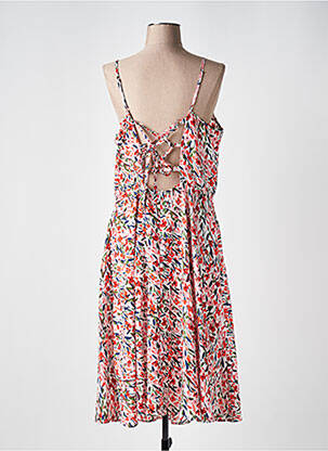 Robe mi-longue imprimé fleurs fines bretelles orange MOLLY BRACKEN femme