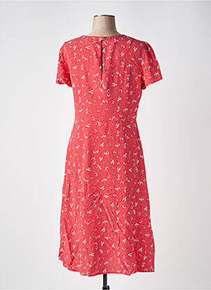 Robe mi-longue manches courtes manches courtes rouge SUPERDRY femme