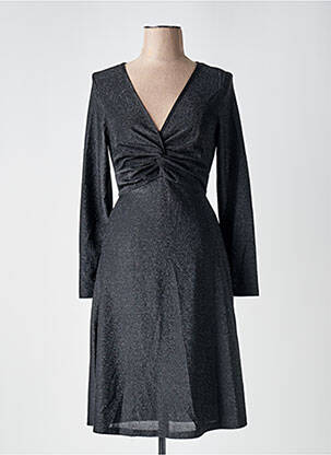 Robe mi-longue manches longues manches longues noir CERISE BLUE femme