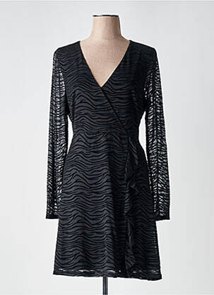 Robe mi-longue manches longues manches longues noir CERISE BLUE femme