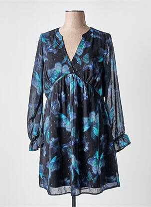 Robe courte manches longues manches longues bleu LPB femme