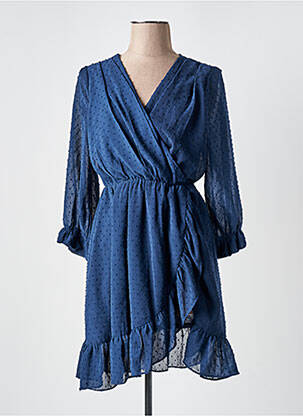 Robe courte manches longues manches longues bleu EMMA ELLA femme