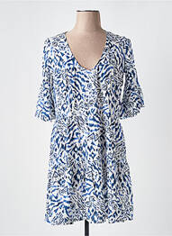 Robe courte coupe évasée manches courtes bleu BANANA MOON femme