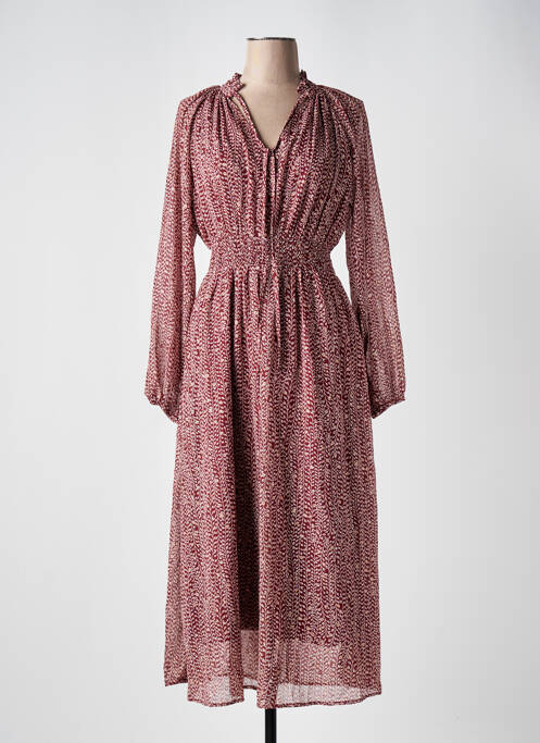 Robe longue manches longues manches longues rouge MOLLY BRACKEN femme