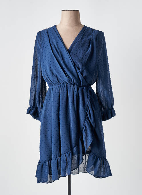 Robe courte manches longues manches longues bleu EMMA ELLA femme