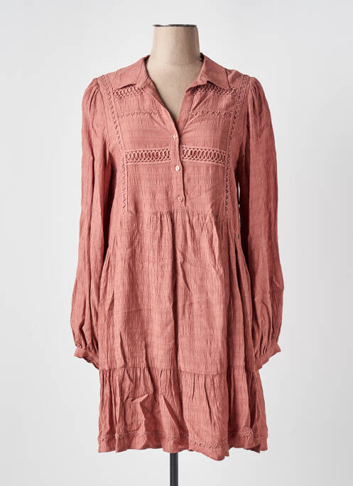 Robe courte manches longues manches longues rose SALSA femme