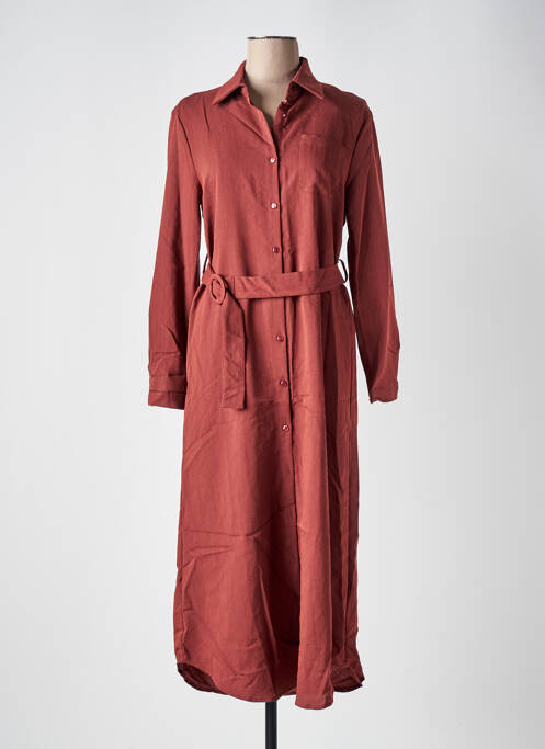 Robe mi-longue orange CERISE BLUE pour femme