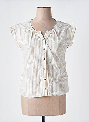 Chemisier manches courtes manches courtes beige KANOPE femme