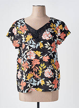 Blouse tissage popeline manches courtes noir ROXY femme