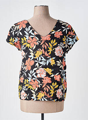 Blouse tissage popeline manches courtes noir ROXY femme