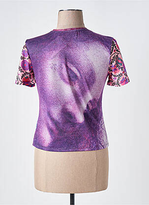 T-shirt imprimé fantaisie manches courtes violet DESIGUAL femme