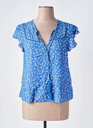 Blouse imprimé fantaisie manches courtes bleu VERO MODA femme
