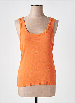 Débardeur tissage côtelé sans manche orange BANANA MOON femme
