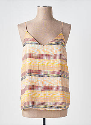 Top manches bretelles ajustables fines bretelles beige VERO MODA femme