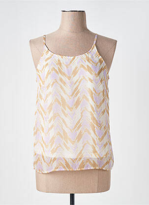 Top manches bretelles ajustables fines bretelles beige VERO MODA femme