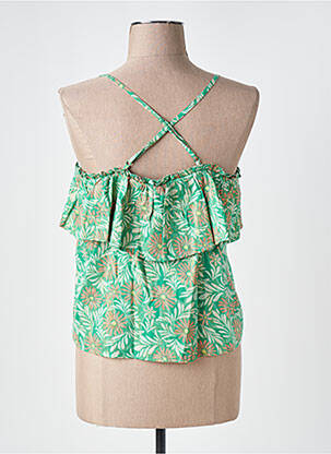 Top tissage crêpe fines bretelles vert VERO MODA femme