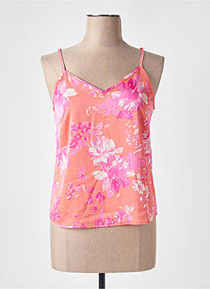 Top tissage crêpe fines bretelles orange VERO MODA femme