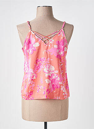 Top tissage crêpe fines bretelles orange VERO MODA femme