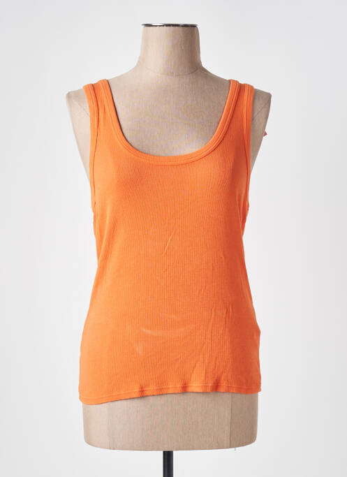 Débardeur tissage côtelé sans manche orange BANANA MOON femme