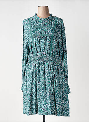 Robe mi-longue imprimé fantaisie manches longues vert SALSA femme