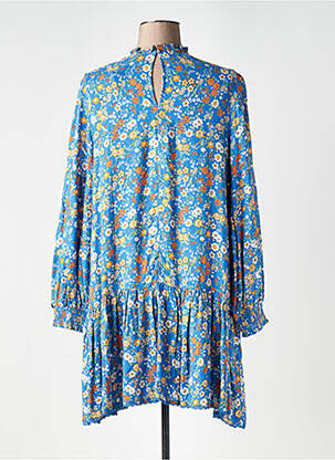Robe courte coupe évasée manches longues bleu SUPERDRY femme
