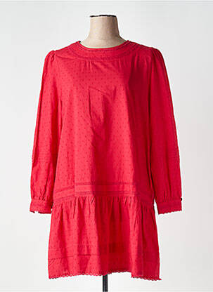 Robe courte coupe évasée manches longues rouge SUPERDRY femme