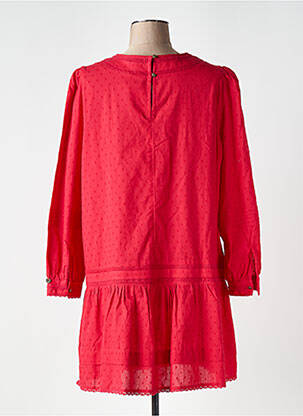 Robe courte coupe évasée manches longues rouge SUPERDRY femme