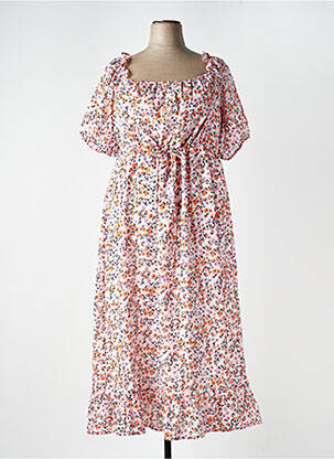 Robe longue manches courtes manches courtes orange VERO MODA femme