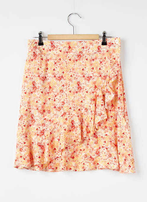 Jupe courte taille normale orange KANOPE femme