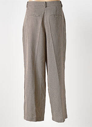 Pantalon large fermeture zippée sous rabat avec crochet taille normale marron VERO MODA femme
