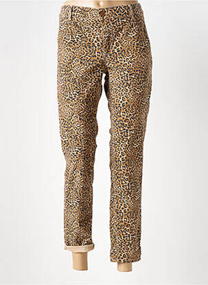 Pantalon 7/8 stretch taille normale marron HAPPY femme