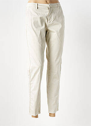 Pantalon chino broderie galons latéraux taille normale beige KAPORAL femme