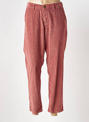 Pantalon droit fermeture zippée sous rabat boutonné taille normale rouge KANOPE femme