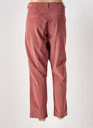 Pantalon droit fermeture zippée sous rabat boutonné taille normale rouge KANOPE femme