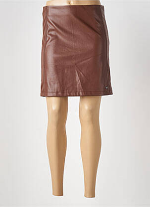 Jupe courte coupe droite marron LPB femme