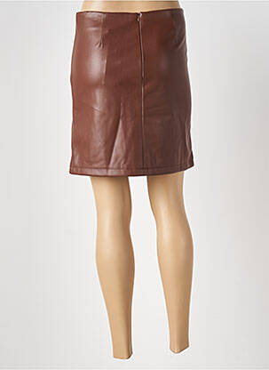 Jupe courte coupe droite marron LPB femme