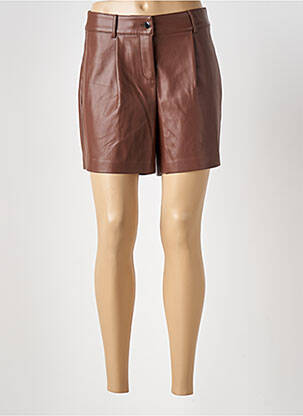 Short tissage simili-cuir taille normale marron LPB femme