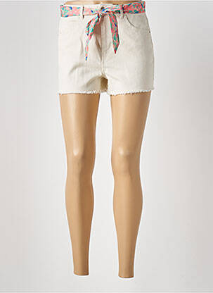 Short fermeture zippée sous rabat boutonné taille normale beige VERO MODA femme