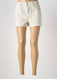 Short fermeture zippée sous rabat boutonné taille haute beige VERO MODA femme