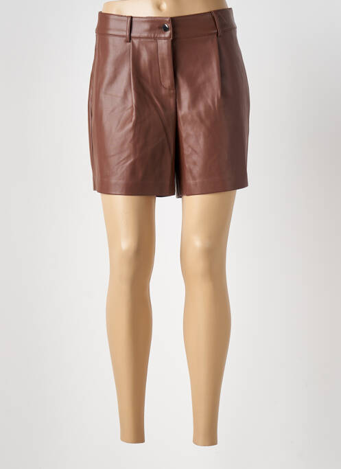 Short tissage simili-cuir taille normale marron LPB femme