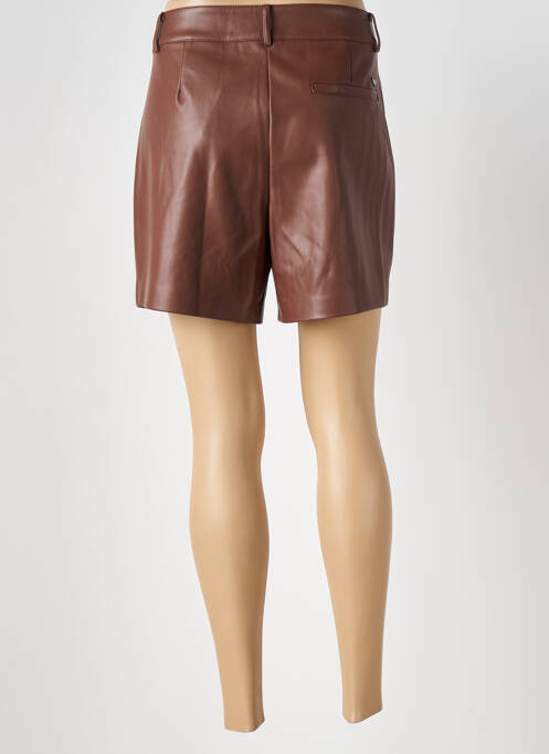 Short tissage simili-cuir taille normale marron LPB femme