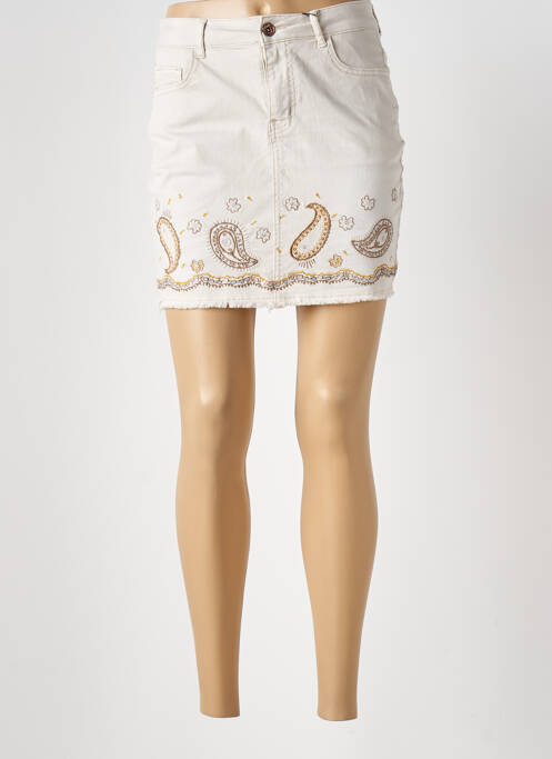 Jupe courte beige DESIGUAL pour femme