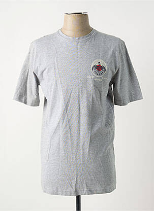 T-shirt tissage chiné manches courtes gris SELECTED homme